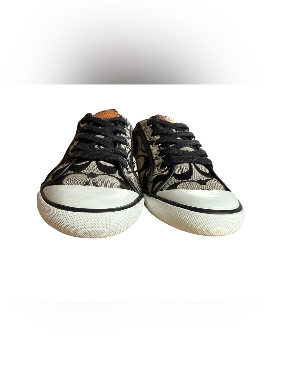 Coach Barrett Signature C Canvas Sneakers Black Gray Womens Size 8.5 - Picture 13 of 16